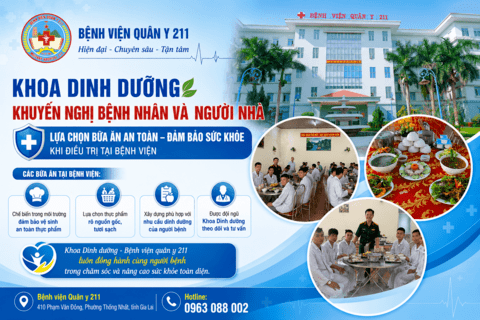 Khoa Dinh dưỡng - Bệnh viện Quân y 211 khuyến nghị Bệnh nhân và người nhà lựa chọn bữa ăn an toàn - đảm bảo sức khoẻ khi điều trị tại Bệnh viện