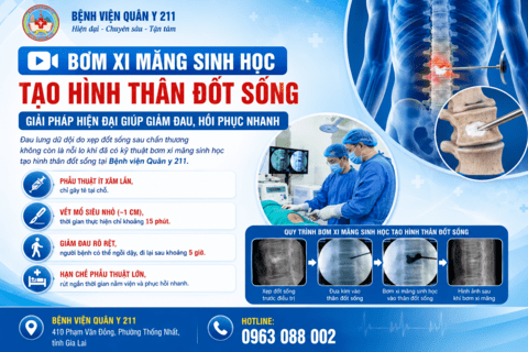 Bơm xi măng sinh học tạo hình thân đốt sống - Kỹ thuật hiện đại giúp người bệnh hồi phục nhanh chóng
