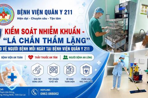 Khoa Kiểm soát nhiễm khuẩn - Lá chắn thầm lặng " Bảo vệ người bệnh mỗi ngày tại Bệnh viện Quân y 211